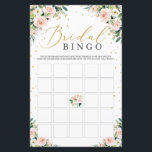 Blush floral green bridal shower bingo game card<br><div class="desc">Blush floral green bridal shower bingo game card,  Contact me for matching items or for customization,  Blush Roses ©</div>