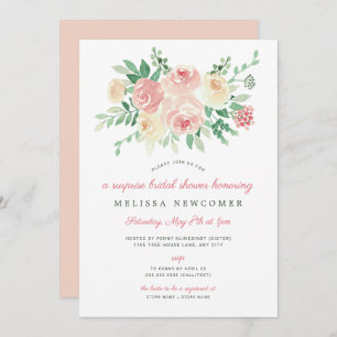Blush Floral Greenery bridal shower 4196 Invitation
