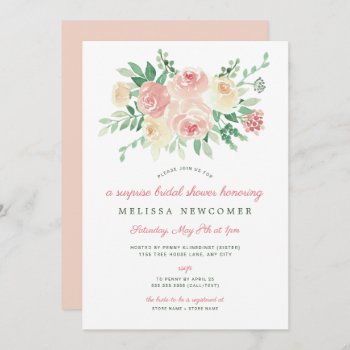 Blush Floral Greenery Bridal Shower 4196 Invitation by lemontreeweddings at Zazzle