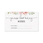 Blush floral guess how many kisses bridal game enclosure card Blush floral guess how many kisses bridal game enclosure card