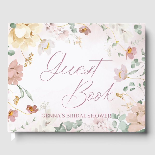 Blush Floral Guest Book (Front)