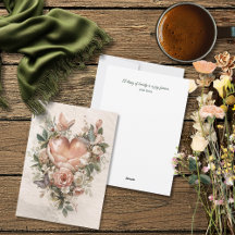 Blush Floral Heart Butterflies and Soft Botanicals