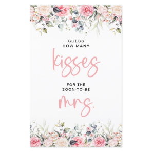 Blush Floral How Many Kisses Bridal Shower Game