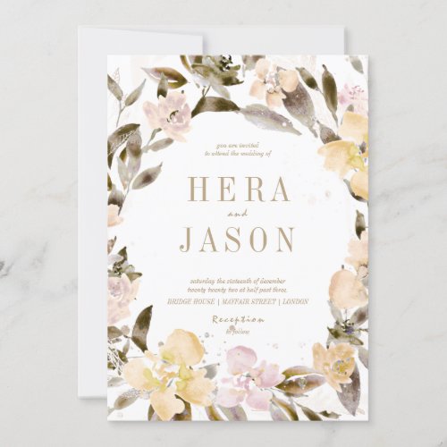 Blush floral   invitation