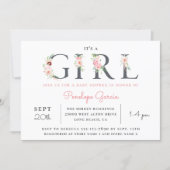 Blush Floral It's a GIRL Baby Shower Invitation (Front)