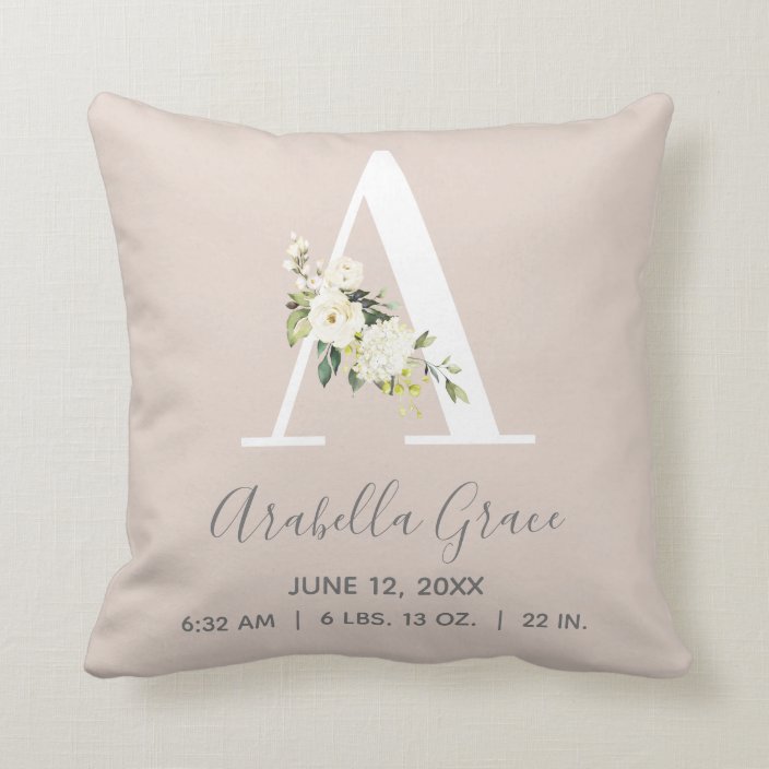 monogrammed baby pillow