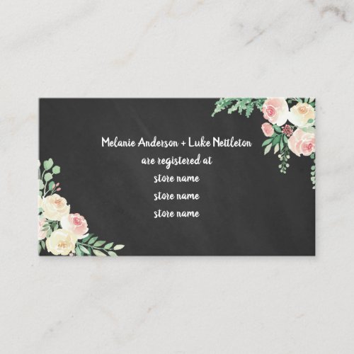 Blush Floral Lights Bridal shower gift registry Enclosure Card