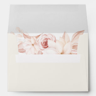 Blush Floral Lined Wedding Envelope