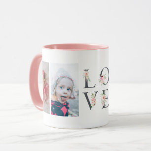 Blush Floral LOVE 4 Photo Mug