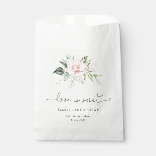 Blush Floral Love is Sweet Please take a Treat Favor Bag
