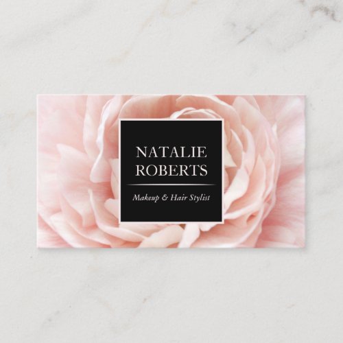 Blush Floral Marble Makeup Artist Hair Salon Business Card