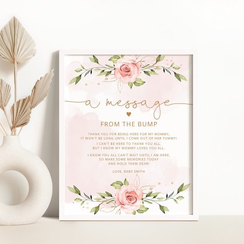 Blush floral message from the bump poster