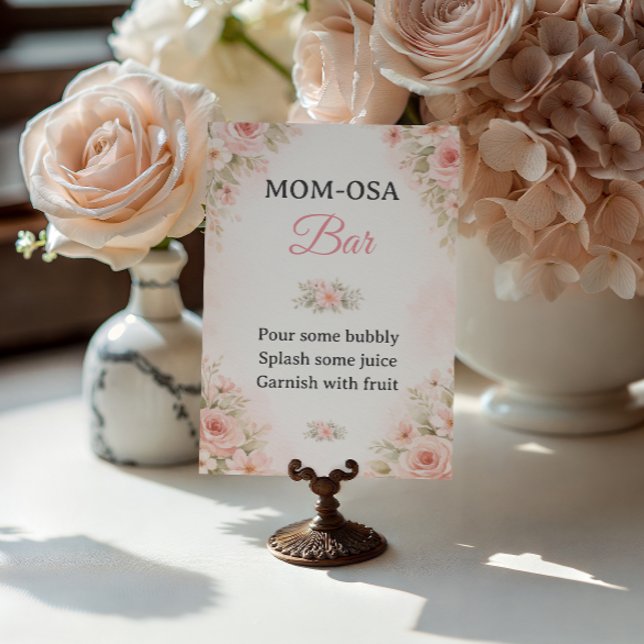 Blush Floral Mom-Osa Bar Baby Shower Sign (Creator Uploaded)