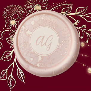 Blush Floral Monogram Wedding Wax Seal Sticker