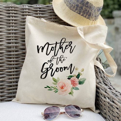 Blush floral mother of the groom tote bag