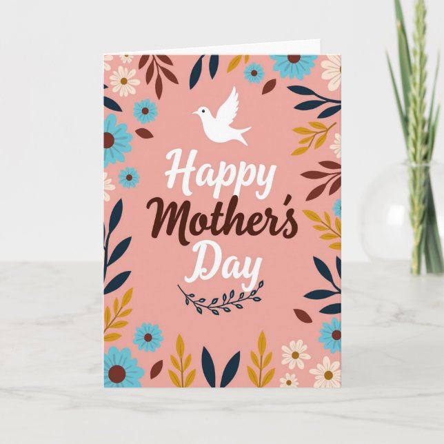 Blush Floral Mothers Day Card (Front)