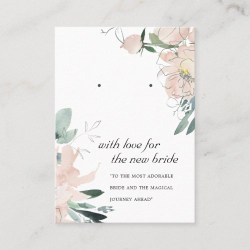 BLUSH FLORAL NEW BRIDE GIFT EARRING DISPLAY CARD
