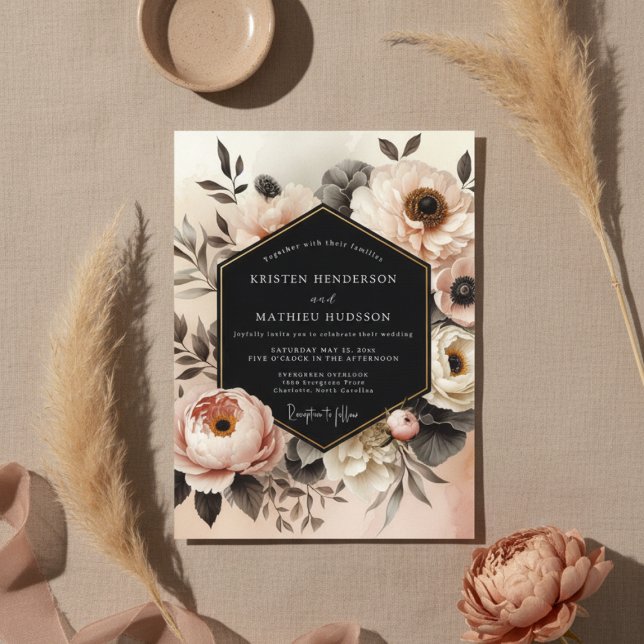 Blush Floral Opulence Wedding Invitation (Creator Uploaded)