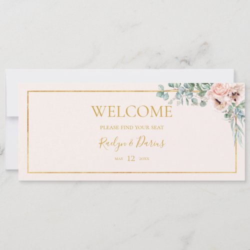 Blush Floral  Pastel Hanging Seating Chart Header