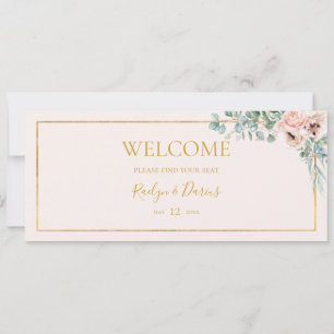 Blush Floral Pastel Hanging Seating Chart Header