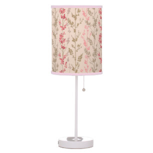 Blush Floral Pattern Table Lamp