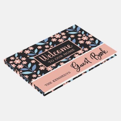 Blush Floral Pattern Welcome To Our Home Guest Book