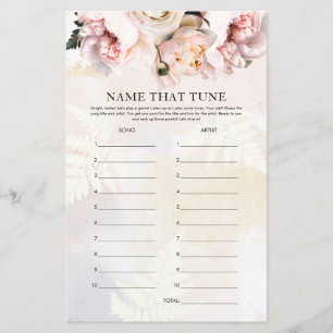 Blush Floral Peony Themed Name that Tune Game