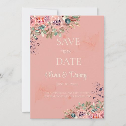 Blush Floral Personalized Save_the_Date  Post Card