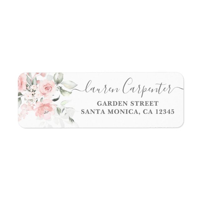 Blush Floral Pink  Label (Front)