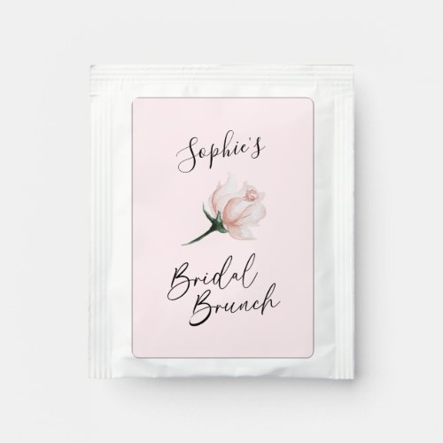 Blush Floral Pink Wedding Bridal Brunch Tea Bag Drink Mix