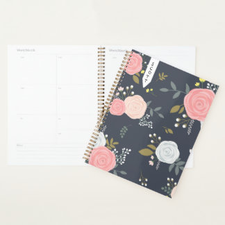 Blush Floral planner with personalized name