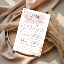 Blush Floral Predictions & Advice Baby Shower Game