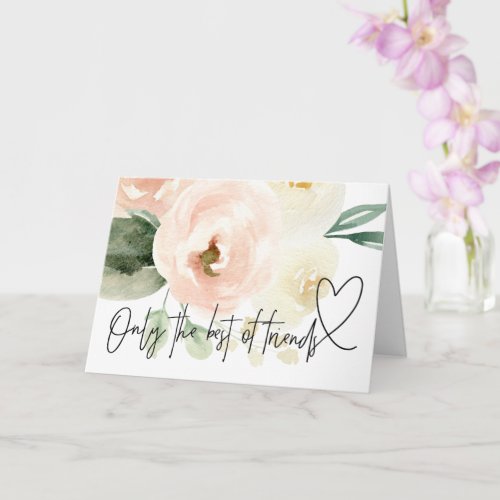Blush Floral Pregnancy Baby Reveal Gift to Friend Card