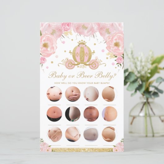 Blush Floral Princess Baby or Beer Belly Game (Standing Front)