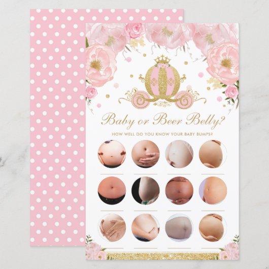 Blush Floral Princess Baby or Beer Belly Game (Front/Back)