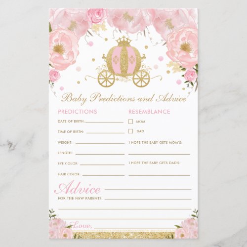 Blush Floral Princess Baby Predictions and Advice 