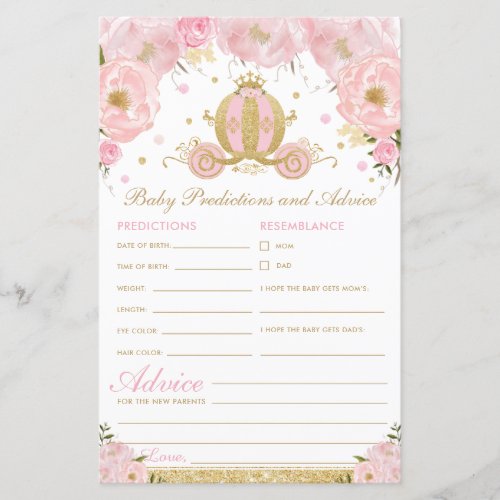 Blush Floral Princess Baby Predictions and Advice