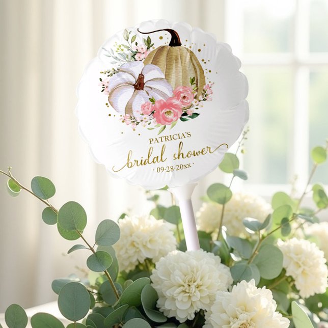 Blush Floral Pumpkin Fall Bridal Shower Balloon (Creator Uploaded)