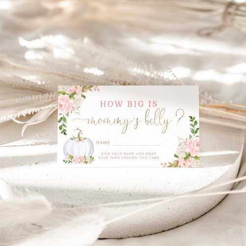 Blush floral pumpkin how big mommys belly enclosure card