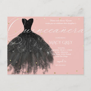 Blush Floral Quinceañera 15th Birthday Postcard