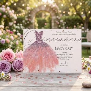 Blush Floral Quinceañera 15th Birthday Postcard