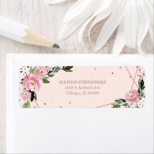 Blush Floral Quinceanera Label