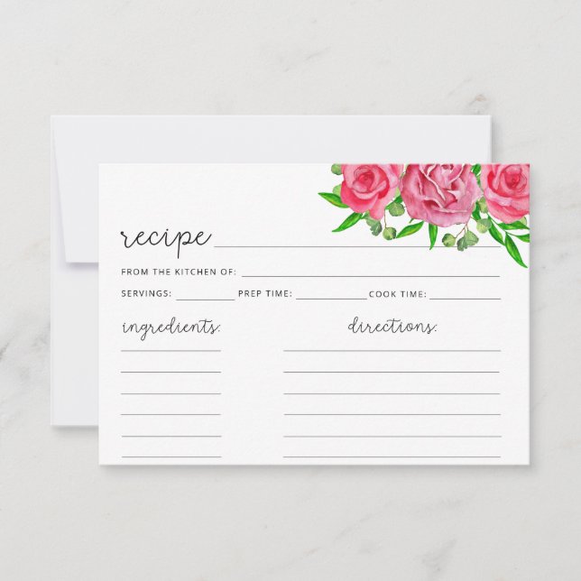 Blush floral recipe card (Front)