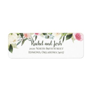 Blush Floral Return Adress Label by EllisonReed at Zazzle