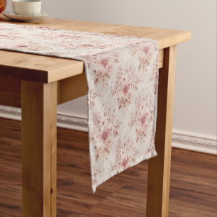 Blush Floral Romantic Lace-Inspired Table Runner