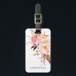 Blush Floral Roses Boho Peony Personalized Luggage Tag<br><div class="desc">Blush Floral Roses Boho Peony Personalized</div>
