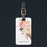 Blush Floral Roses Boho Peony Personalized Luggage Tag<br><div class="desc">Blush Floral Roses Boho Peony Personalized</div>