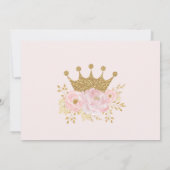 Blush Floral Royal Crown Princess Birthday Party Invitation (Back)