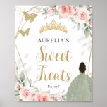 Blush Floral Sage Green Quinceanera Sweet Treats Poster<br><div class="desc">Personalize this lovely blush pink floral sage green treats sign with your own wording easily and quickly, simply press the customize it button to further re-arrange and format the style and placement of the text.  Great for quinceanera, sweet 16, 18th birthday, princess party, debutante ball, bridal shower, etc. (c) The...</div>