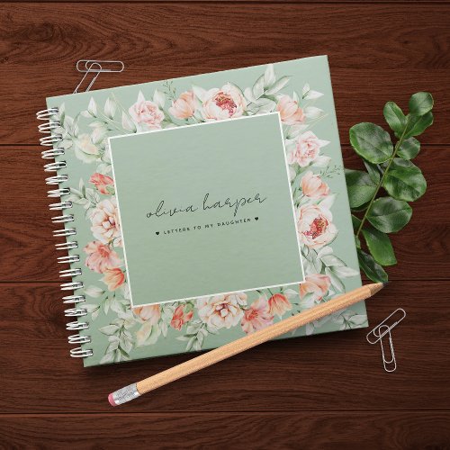 Blush Floral Sage Letters to My Daughter Journal